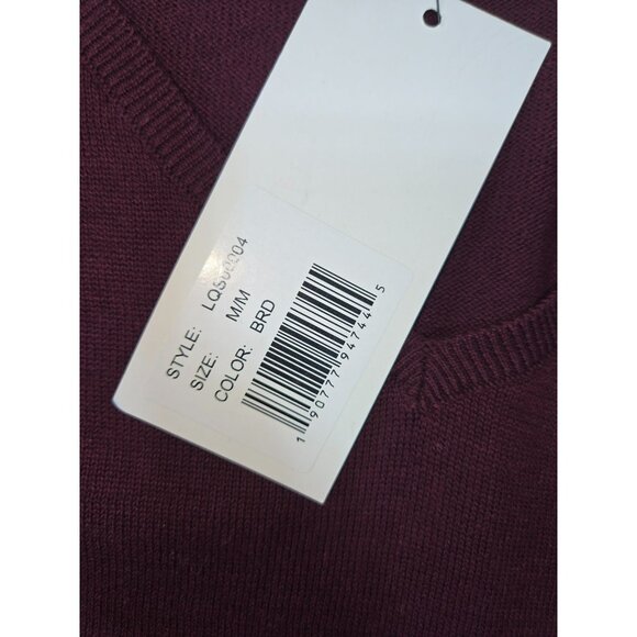 Clique Mens Burgundy V-Neck Sweater Medium NWT - Picture 6 of 8